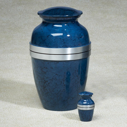 Blue Grecian Aluminium Full Size Urn