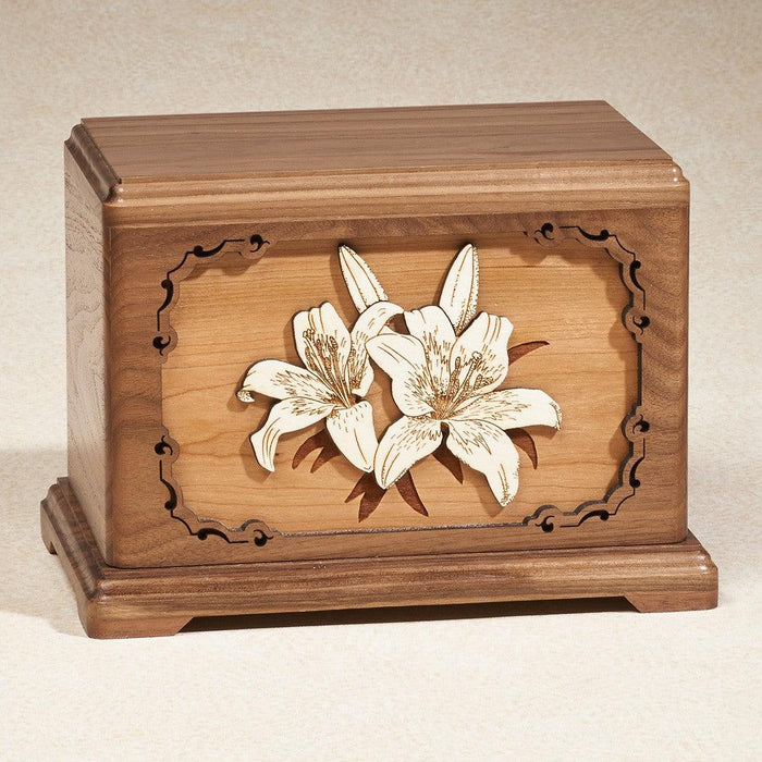 Lillies:Walnut Urns