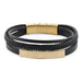  Black/Bronze Leather Bracelet