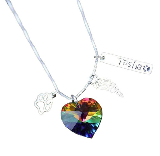 Personalized Swarovski Rainbow Heart w/Charms
