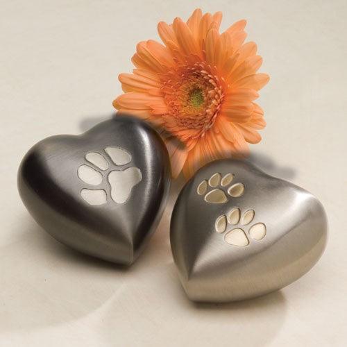 Keepsake Paw Print Heart Urn