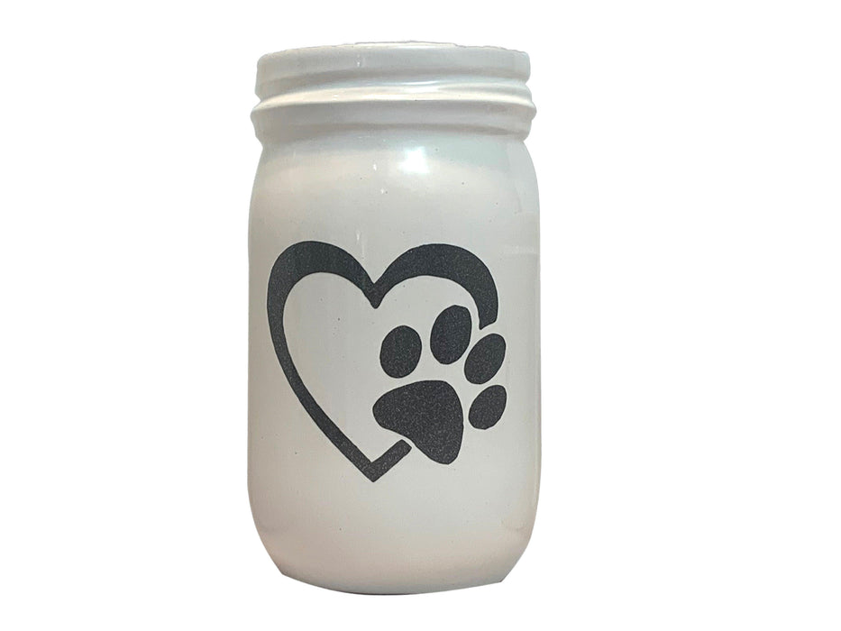 Pawfect Heart Urn White 