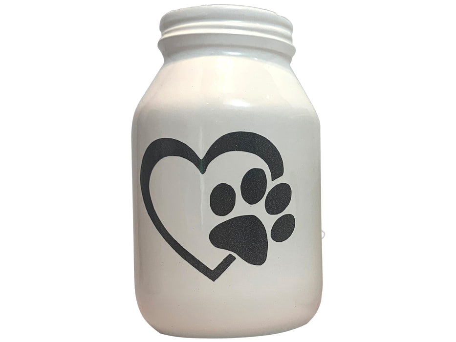 Pawfect Heart Urn White