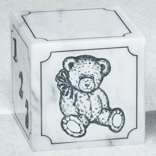Teddy Bear ABC Block: White - Urnwholesaler